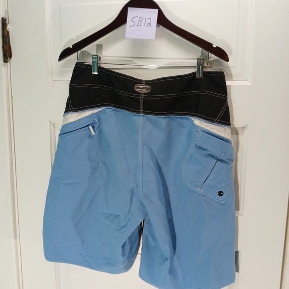 Sideout Mens Swim Trunks Black Blue White Drawstring Board‎ Shorts size M - Picture 3 of 7